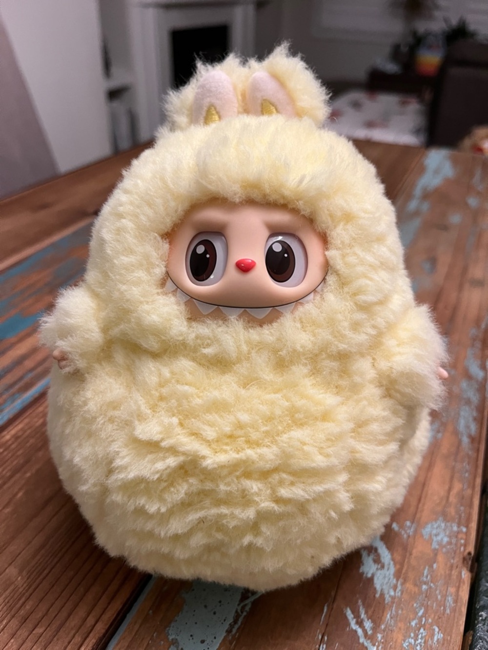 Plush Yellow Fluffy Character Toy - Soft Cuddly Companion